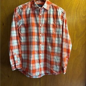 The Children's Place Boys 16 XXL Orange and White Button Down Shirt